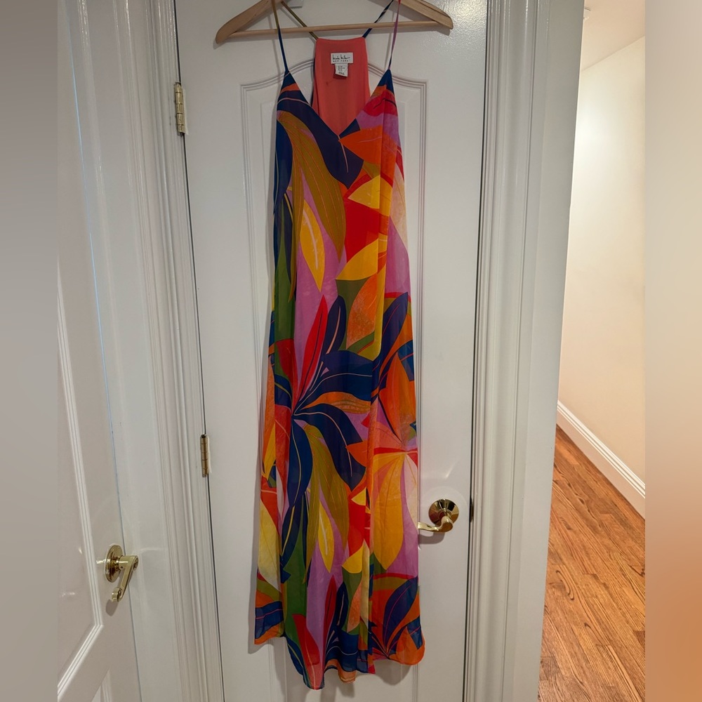 NWT Nicole Miller REVOLVE Maxi Tropical Print Sundress Resortwear Summer - Picture 5 of 8